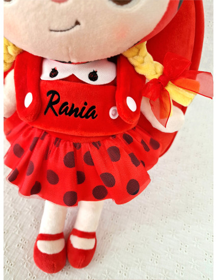 Ghiozdan personalizat fetita Buburuza cu papusica detasabila