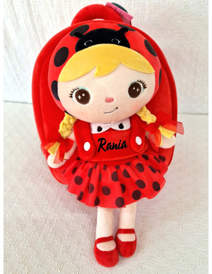 Ghiozdan personalizat fetita Buburuza cu papusica detasabila