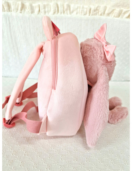Ghiozdan personalizat fetita Iepuras blanos Roz...