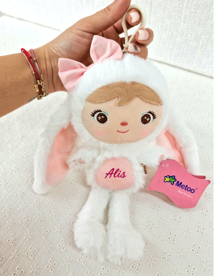 Papusa mica Iepuras blanos alb