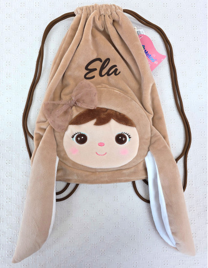 Saculet Iepuras cu Fustita Bej