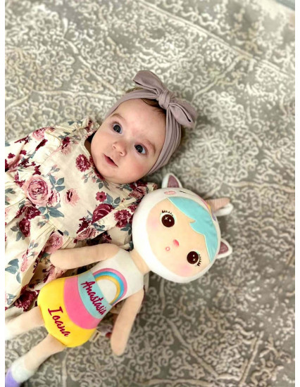 Papusa personalizata fetita Unicorn Curcubeu 2