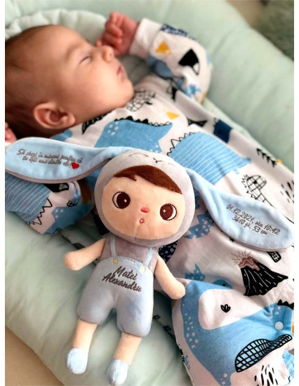 Papusa mica personalizata baietel Iepur