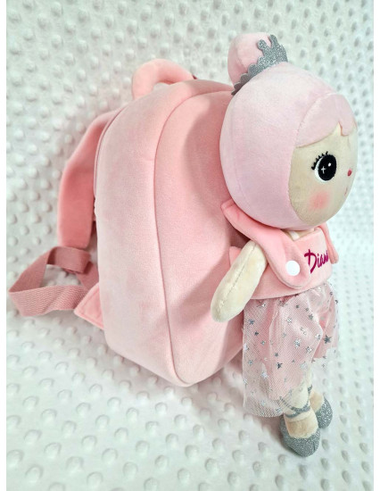 Ghiozdan personalizat fetita Ingeras Roz cu papusica detasabila