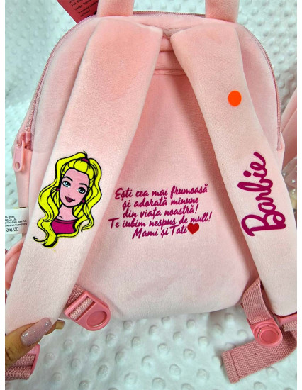 Ghiozdan personalizat fetita Ingeras Roz cu papusica detasabila