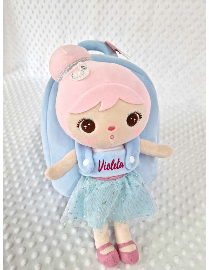 Ghiozdan personalizat fetita Ingeras cu papusica detasabila 2
