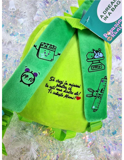 Ghiozdan personalizat baietel Dino