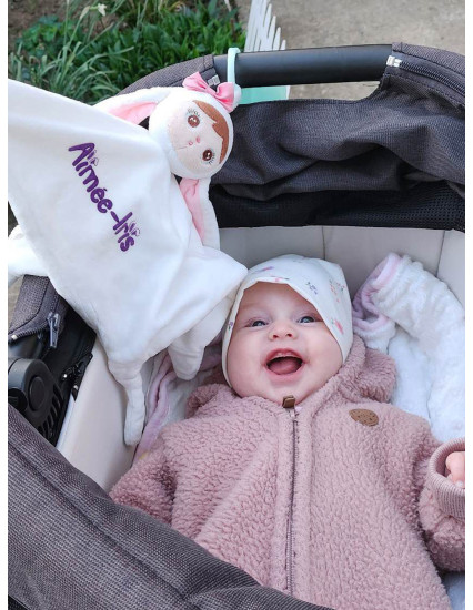 Jucarie de imbratisat personalizata fetita Iepuras cu fustita