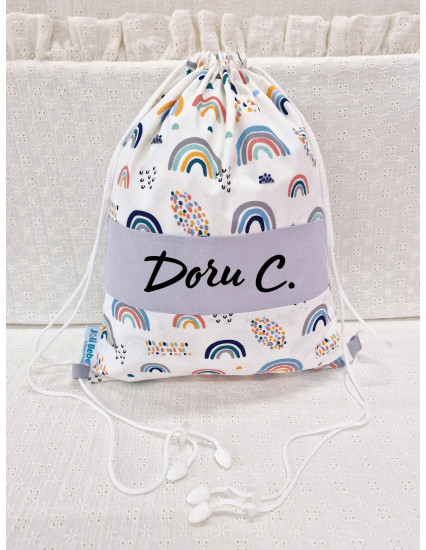 Saculet gradinita personalizat cu nume din Bumbac 40cm x...