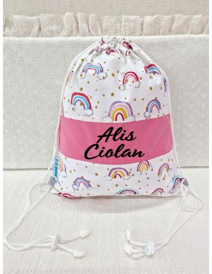 Saculet gradinita personalizat cu nume din Bumbac 40cm x...