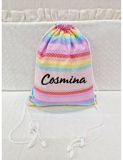 Saculet gradinita personalizat cu nume din Bumbac 40cm x...