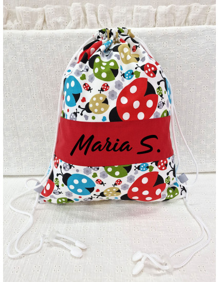 Saculet gradinita personalizat cu nume din Bumbac 40cm x...