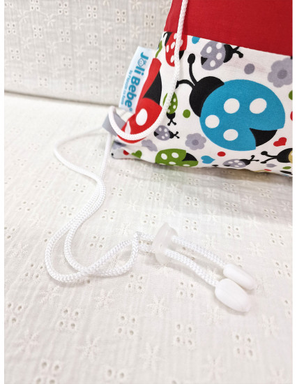 Saculet gradinita personalizat cu nume din Bumbac 40cm x 30cm, buburuze