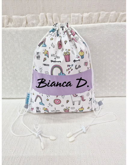 Saculet gradinita personalizat cu nume din Bumbac 40cm x...