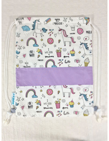 Saculet gradinita personalizat cu nume din Bumbac 40cm x 30cm, dream big