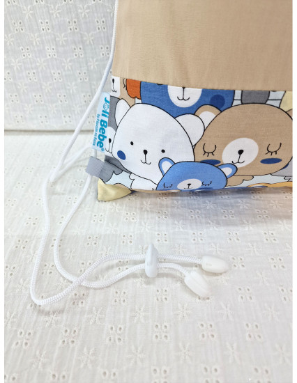 Saculet gradinita personalizat cu nume din Bumbac 40cm x 30cm, ursuleti