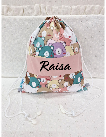 Saculet gradinita personalizat cu nume din Bumbac 40cm x...