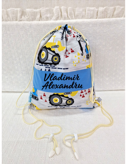 Saculet gradinita personalizat cu nume din Bumbac 40cm x...