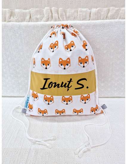 Saculet gradinita personalizat cu nume din Bumbac 40cm x...