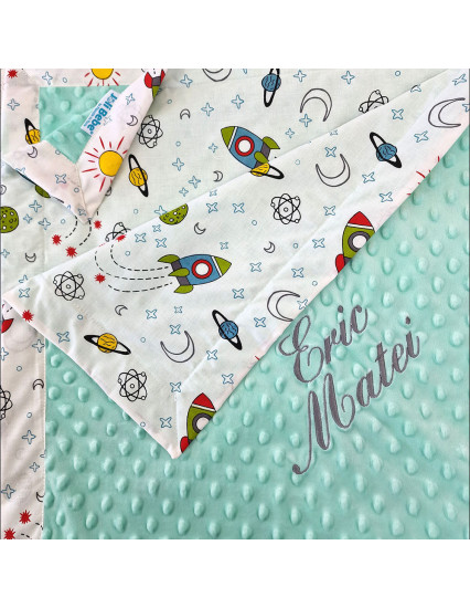 Paturica personalizata cu 2 fete din plus minky...