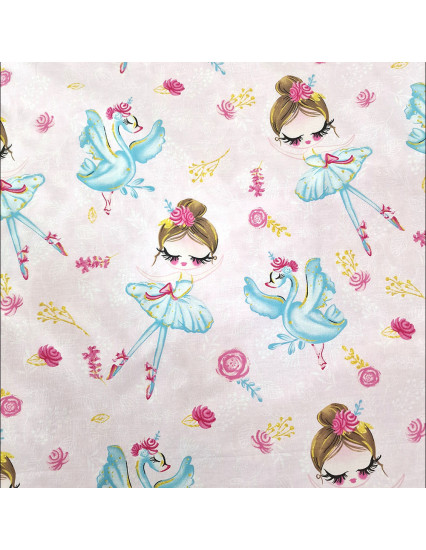 Paturica personalizata cu 2 fete din plus minky si bumbac, 100x100 cm, printese cu roz