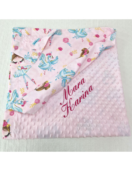 Paturica personalizata cu 2 fete din plus minky si...