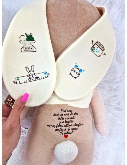 Papusa personalizata baiat Iepur Bej XL