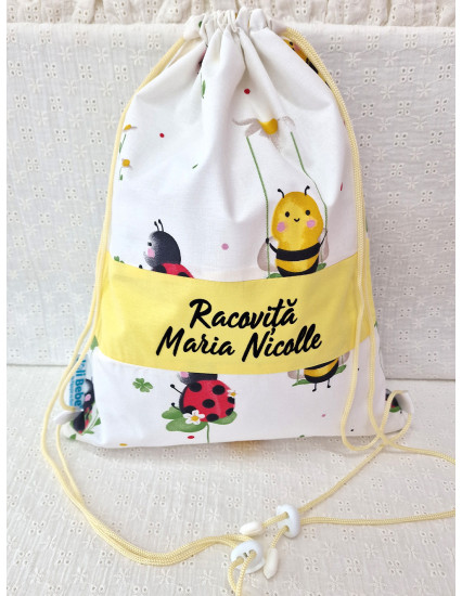 Saculet gradinita personalizat cu nume din Bumbac 40cm x...