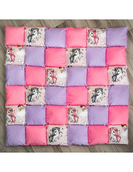 Cort de joaca Teepee, roz cu mov si unicorni