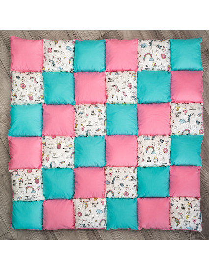 Cort de joaca Teepee, roz cu turcoaz si...