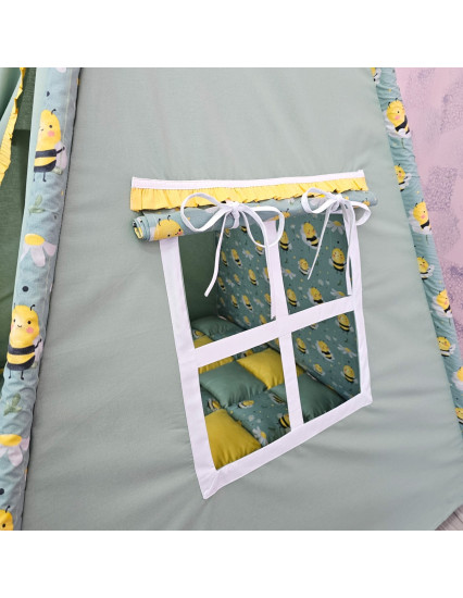 Cort de joaca Teepee, albinute cu kaki