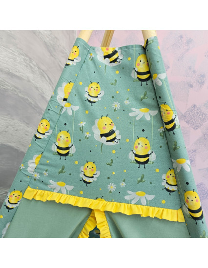 Cort de joaca Teepee, albinute cu kaki