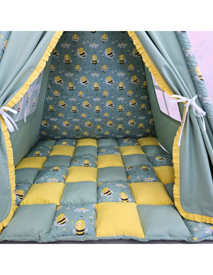 Cort de joaca Teepee, albinute cu kaki
