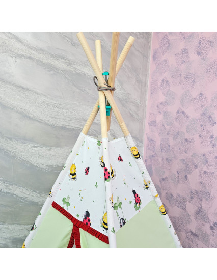 Cort de joaca Teepee, buburuze si albinute