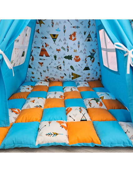 Cort de joaca Teepee, vulpita cu albastru