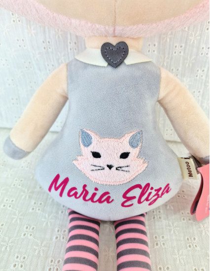 Papusa personalizata fetita Pisica Roz